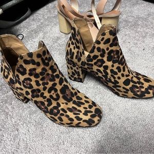 Leopard print booties